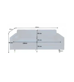 Sofa CANIS velvet 220 cm aqua velvet*Invicta Interior Discount