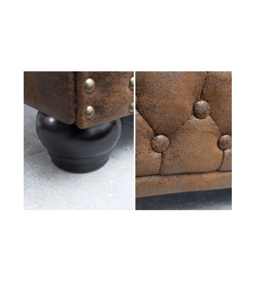 Sofa Chesterfield antyczny brąz*Invicta Interior Hot