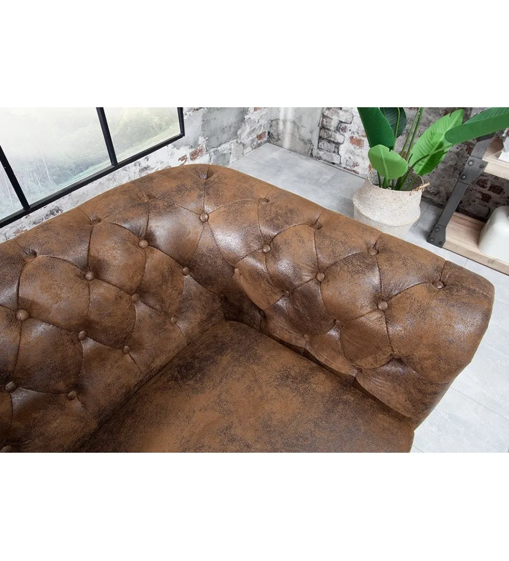 Sofa Chesterfield 205 cm antyczny brąz*Invicta Interior Outlet