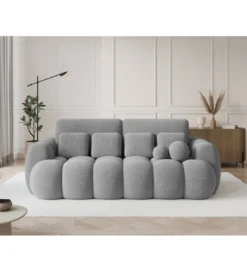 Sofa COTTONN 256 cm z funkcją spania jasny szary tkanina royal 04*ZDLINNEO Outlet