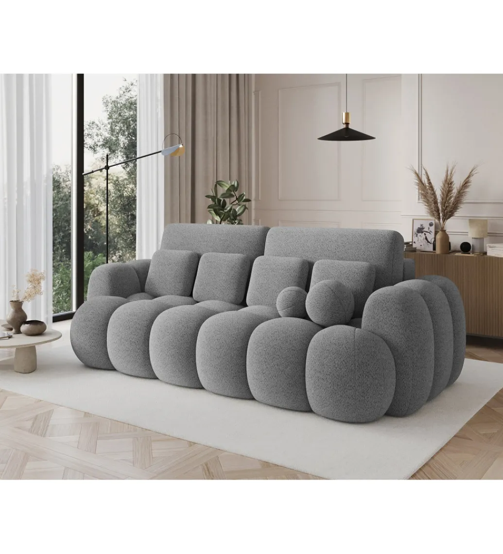 Sofa COTTONN 256 cm z funkcją spania jasny szary tkanina royal 04*ZDLINNEO Outlet
