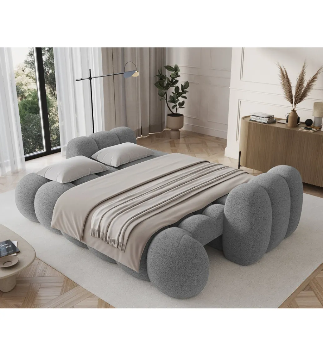 Sofa COTTONN 256 cm z funkcją spania jasny szary tkanina royal 04*ZDLINNEO Outlet