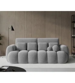 Sofa COTTONN 256 cm z funkcją spania jasny szary tkanina royal 04*ZDLINNEO Outlet