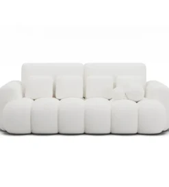 Sofa COTTONN 256 cm z funkcją spania biała tkanina paolli 01*ZDLINNEO Sale
