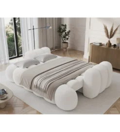 Sofa COTTONN 256 cm z funkcją spania biała tkanina paolli 01*ZDLINNEO Sale
