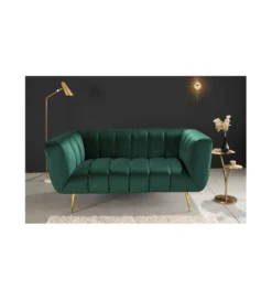 Sofa dwuosobowa Scarlett 165 cm szmaragdowo zielona*Invicta Interior Clearance