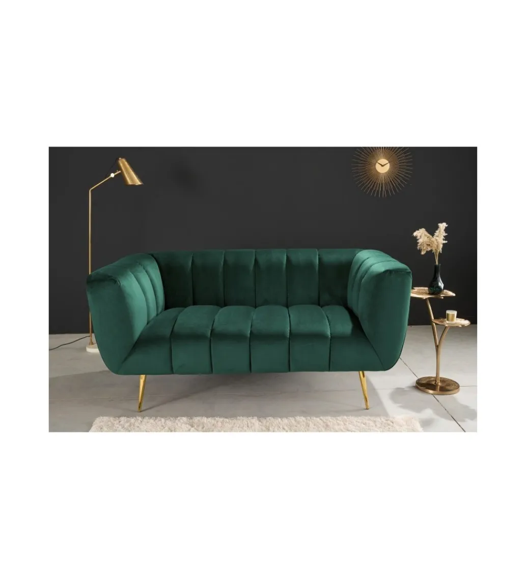 Sofa dwuosobowa Scarlett 165 cm szmaragdowo zielona*Invicta Interior Clearance