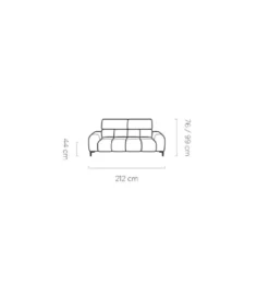 Sofa ELEKTRA Plaza 212 cm z regulowanymi zagłówkami*Wersal Discount