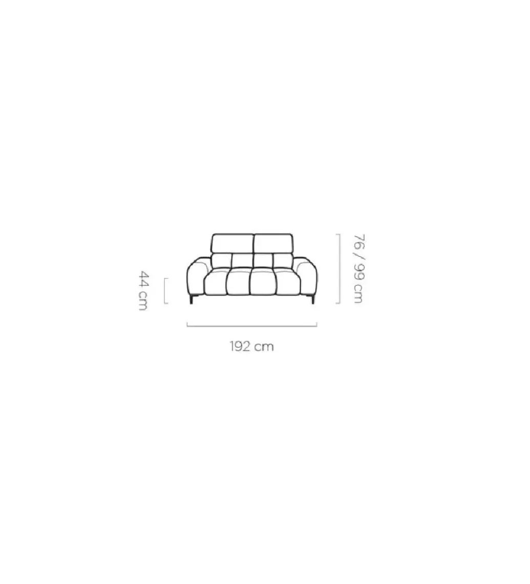 Sofa ELEKTRA Plaza 192 cm z regulowanymi zagłówkami*Wersal Online