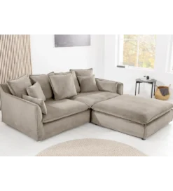 Sofa HEAVEN 200 cm cord greige*Invicta Interior Sale