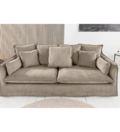 Sofa HEAVEN 200 cm cord greige*Invicta Interior Sale