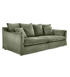 Sofa HEAVEN 200 cm cord zielony*Invicta Interior New