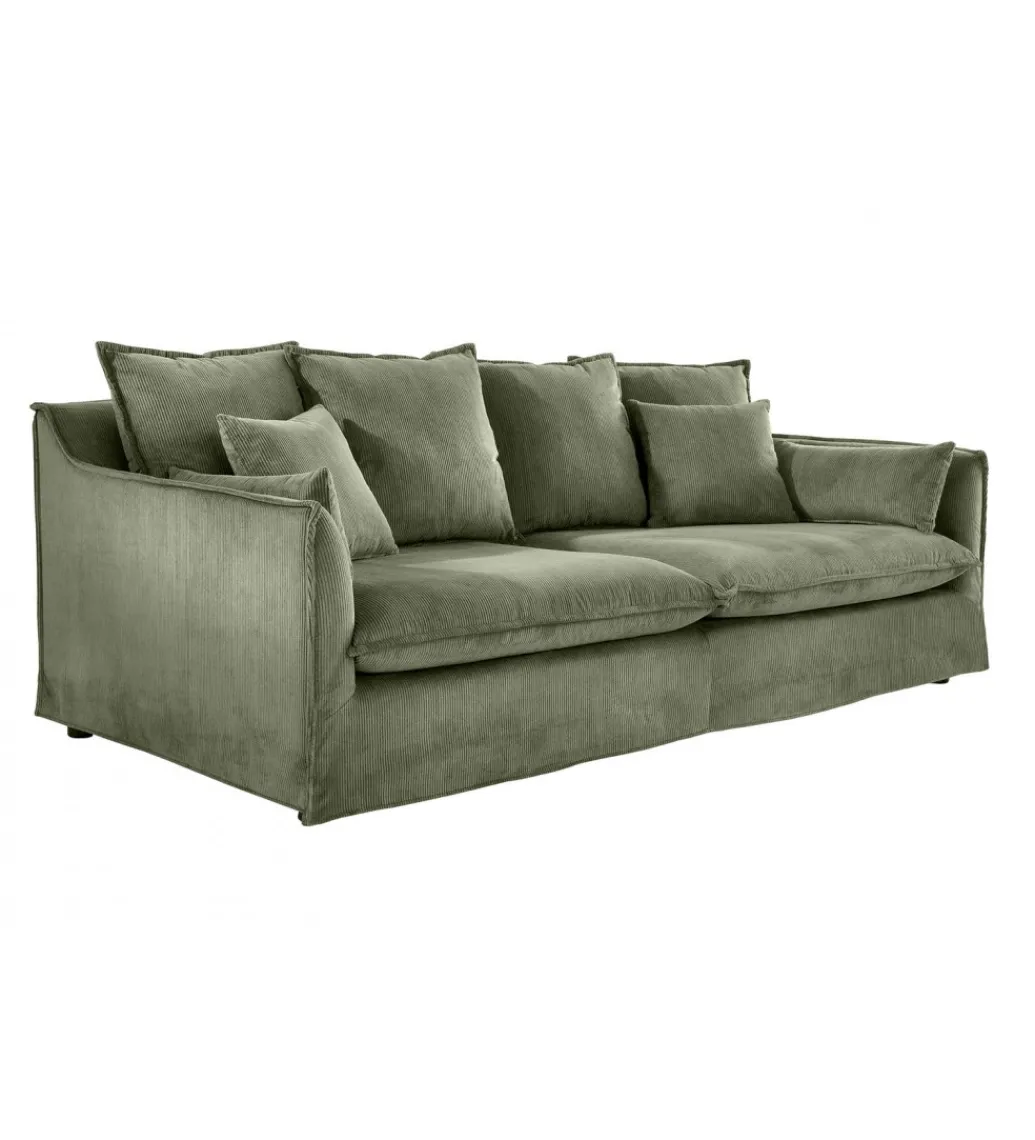 Sofa HEAVEN 200 cm cord zielony*Invicta Interior New