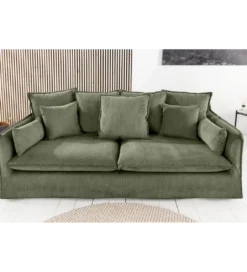 Sofa HEAVEN 200 cm cord zielony*Invicta Interior New