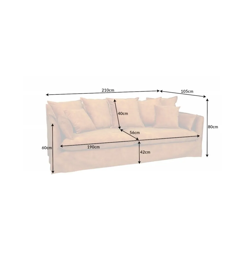 Sofa HEAVENLY Heaven 210 cm ciemna musztarda*Invicta Interior Discount