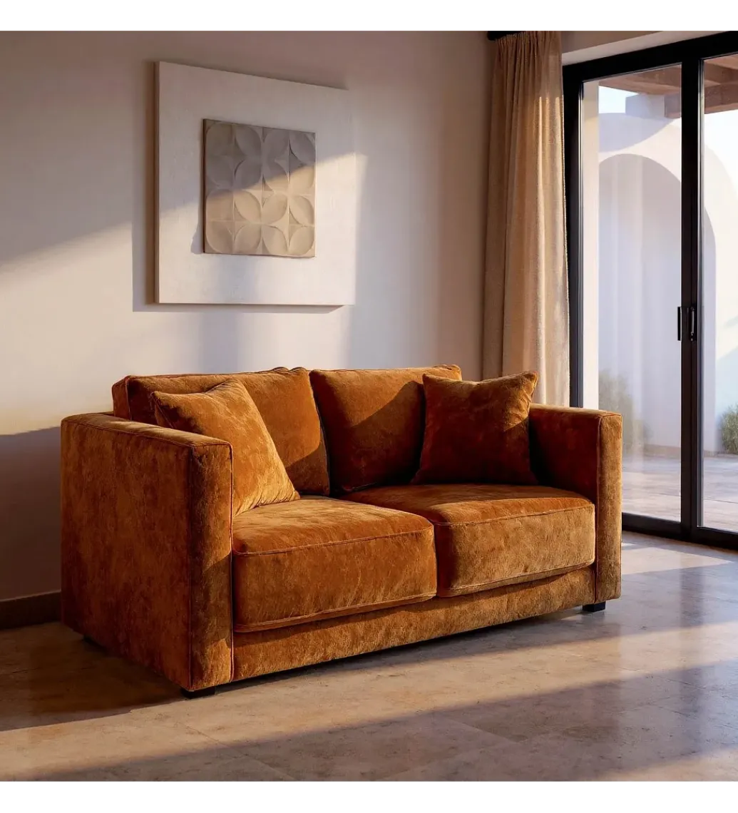 Sofa MODERN BAROCK 240 cm aksamitna musztardowo-żółta*Zona-Design Outlet