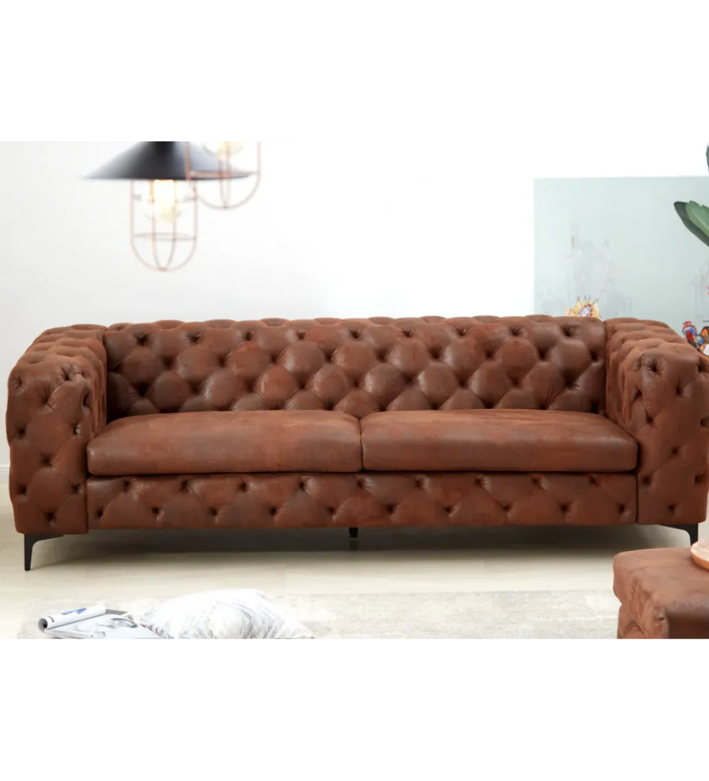 Sofa MODERN BAROCK 240 cm antyczny brąz*Invicta Interior Clearance