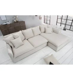 Sofa Narożna HEAVENLY Heaven 255 Cm naturalny len*Invicta Interior Clearance
