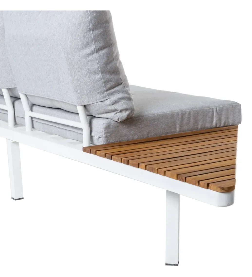 Sofa ogrodowa SASKIA 260 cm drewno akacja nogi białe*Zona-Design Clearance