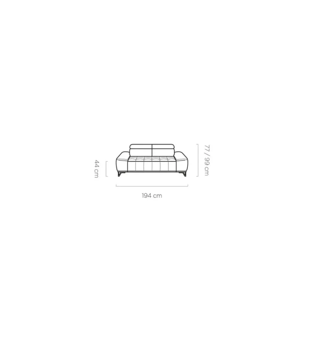 Sofa PALLADIO 194 Cm Z Elektrycznie Wysuwanym Siedziskiem*Wersal Discount