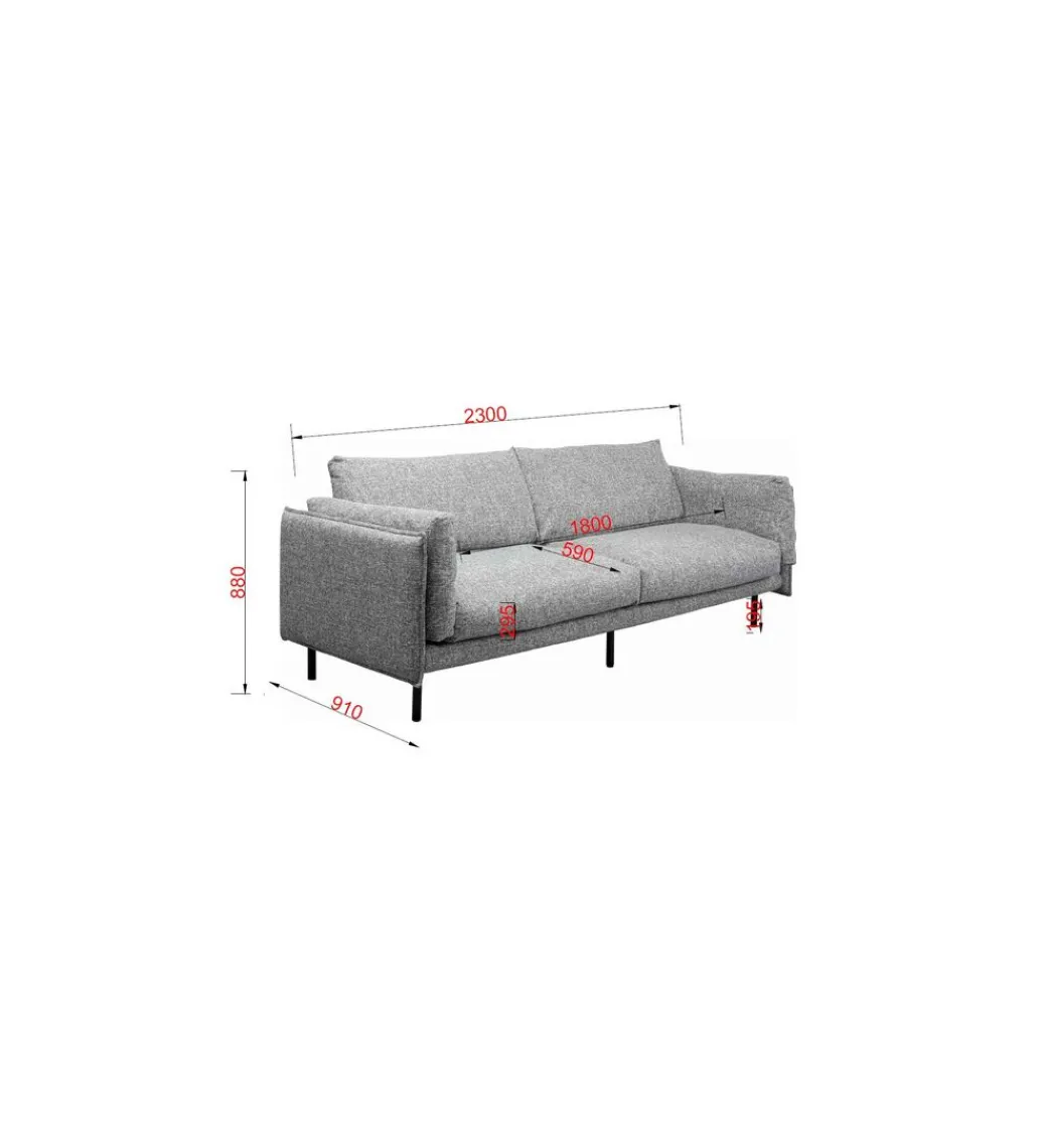 Sofa POLA 230 cm szara*KDesign Best