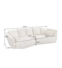 Sofa ROYAL 295 cm XL bouclé szampański beż*Invicta Interior Clearance