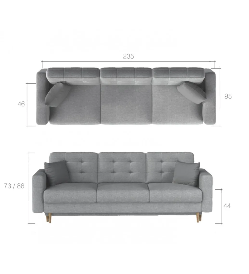 Sofa rozkładana ASGARD 235 cm z funkcją spania*ELTAP New