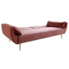 Sofa rozkładana BELLA 215 cm różany aksamit Puella*Invicta Interior Best