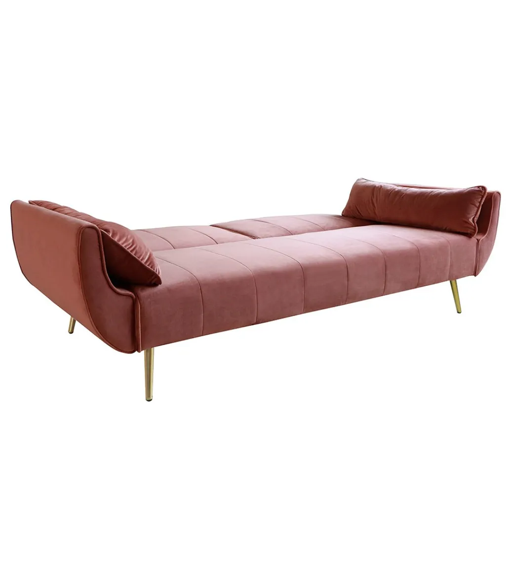 Sofa rozkładana BELLA 215 cm różany aksamit Puella*Invicta Interior Best