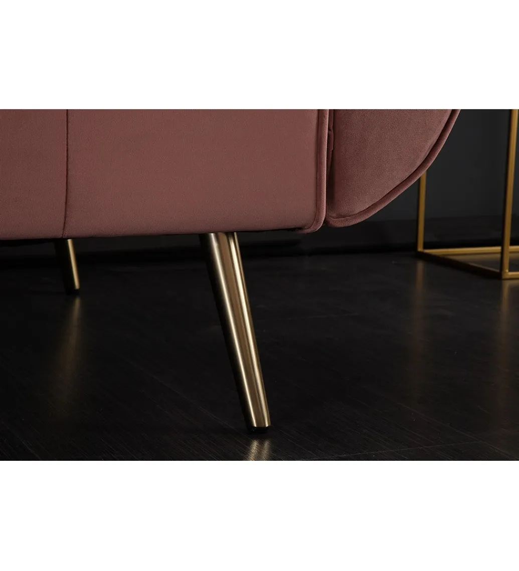 Sofa rozkładana BELLA 215 cm różany aksamit Puella*Invicta Interior Best