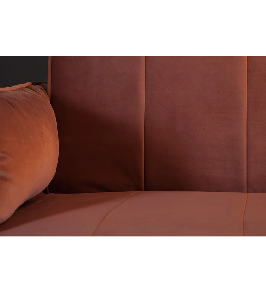 Sofa rozkładana BELLA 215 cm różany aksamit Puella*Invicta Interior Best