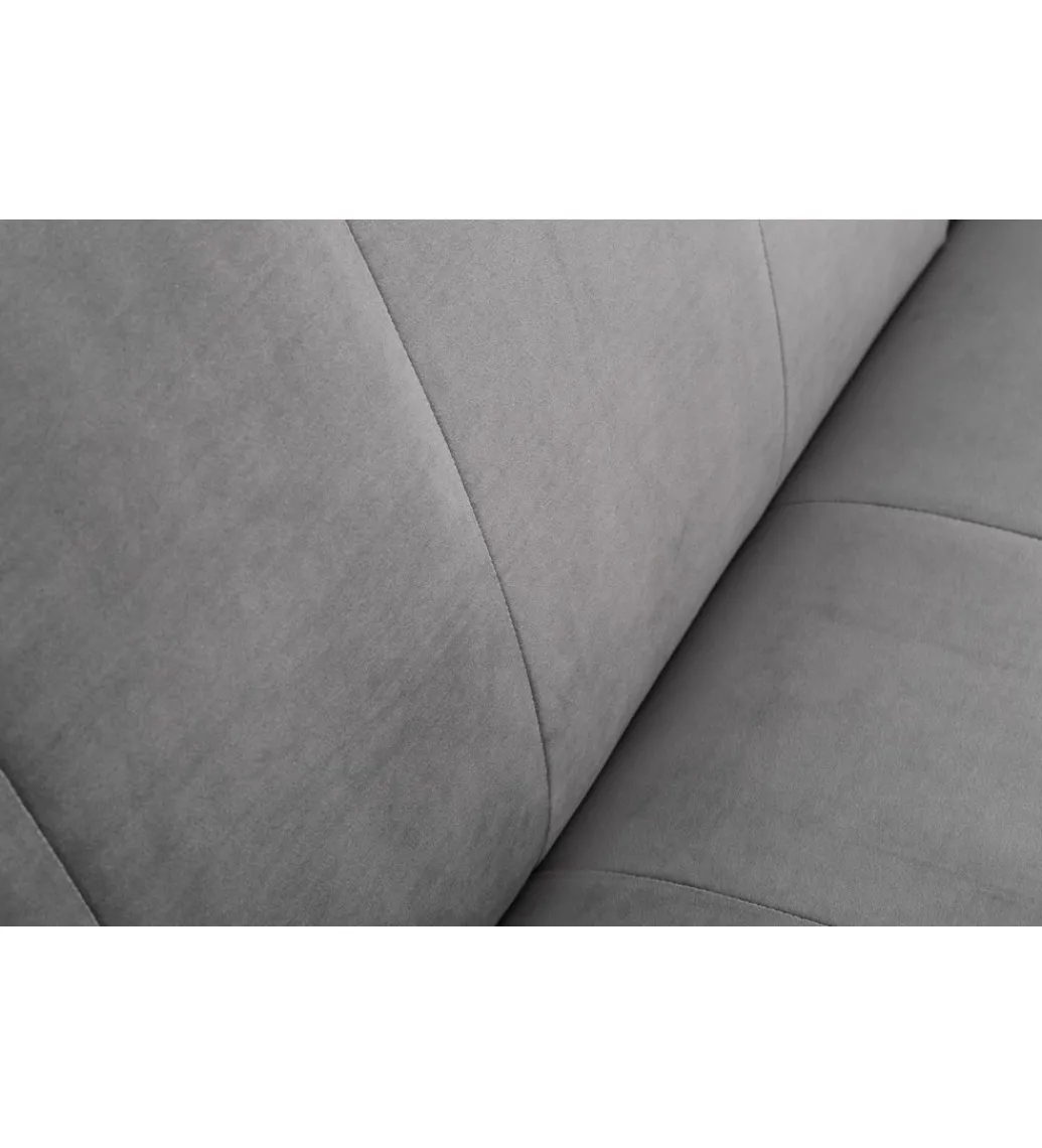 Sofa rozkładana BELLA 215 cm srebrno szary aksamit Puella*Invicta Interior
