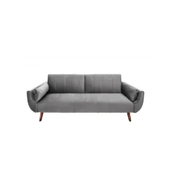 Sofa rozkładana BELLA 215 cm srebrno szary aksamit Puella*Invicta Interior