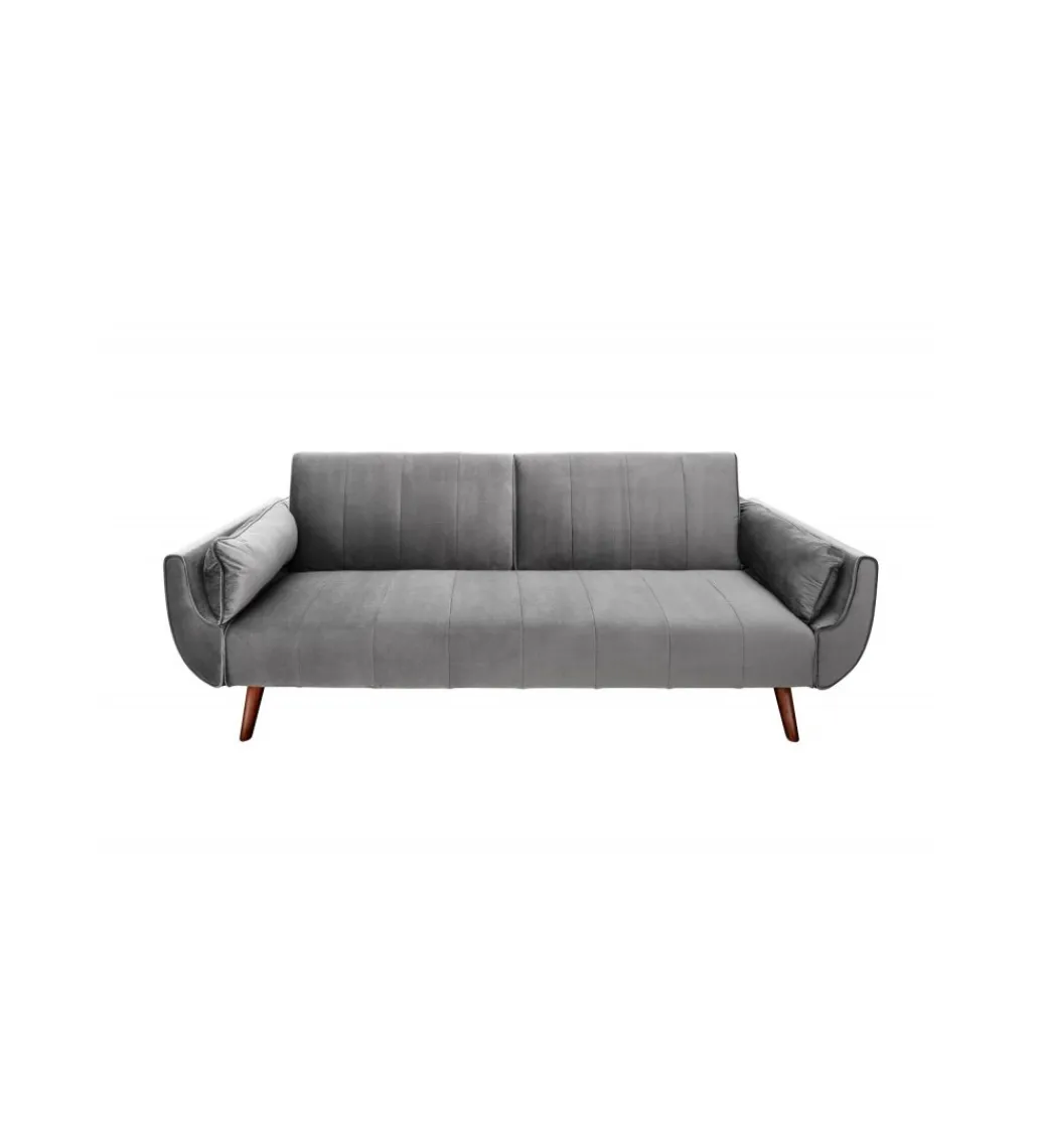 Sofa rozkładana BELLA 215 cm srebrno szary aksamit Puella*Invicta Interior