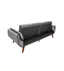 Sofa rozkładana BELLA 215 cm srebrno szary aksamit Puella*Invicta Interior