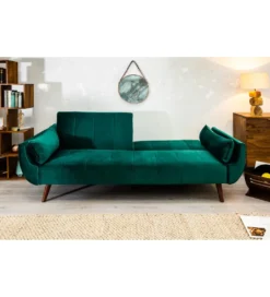 Sofa rozkładana BELLA 215 cm zielony aksamit Puella*Invicta Interior Sale