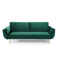 Sofa rozkładana BELLA II 215 cm zielony aksamit Puella*Invicta Interior Discount