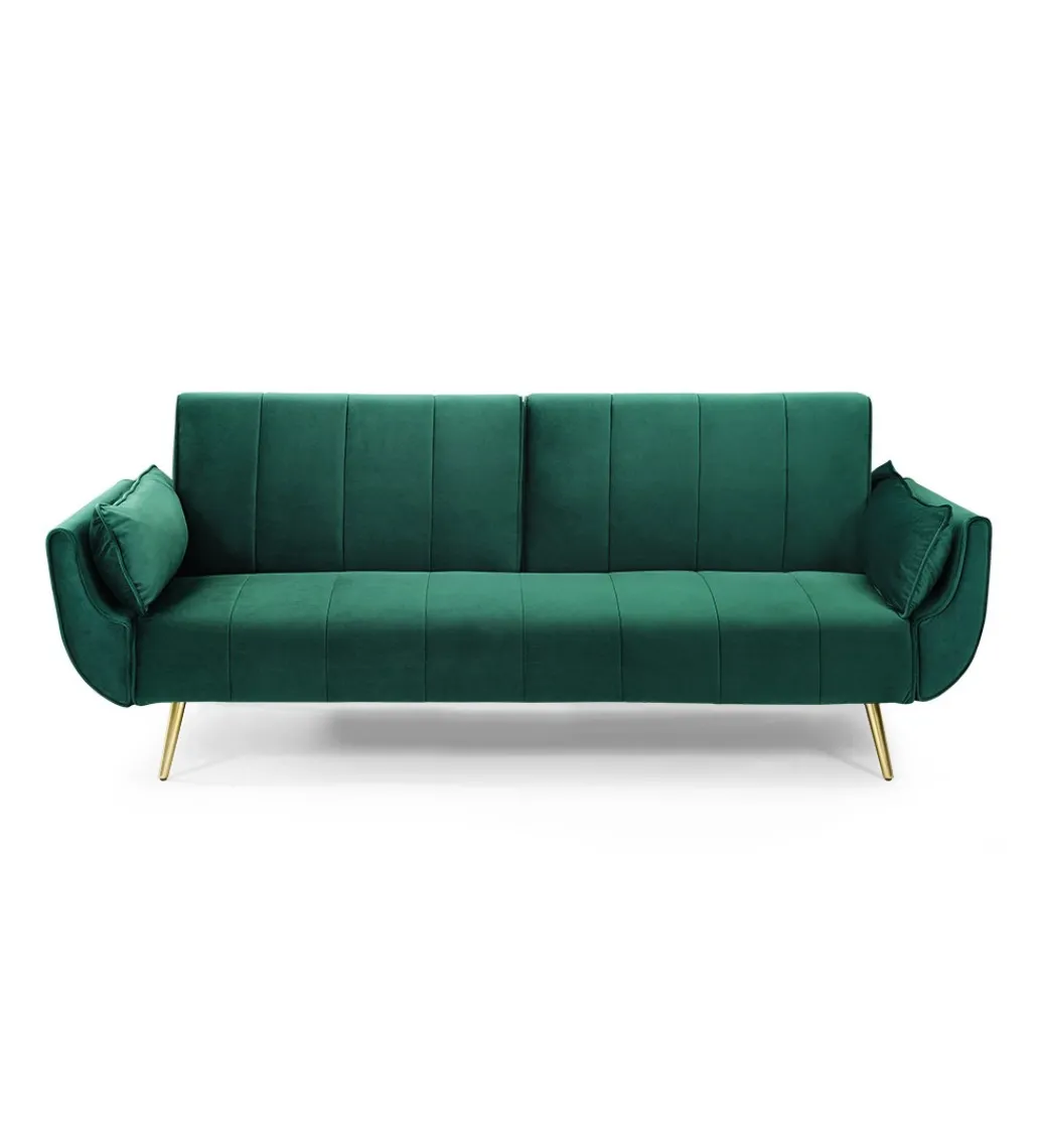 Sofa rozkładana BELLA II 215 cm zielony aksamit Puella*Invicta Interior Discount
