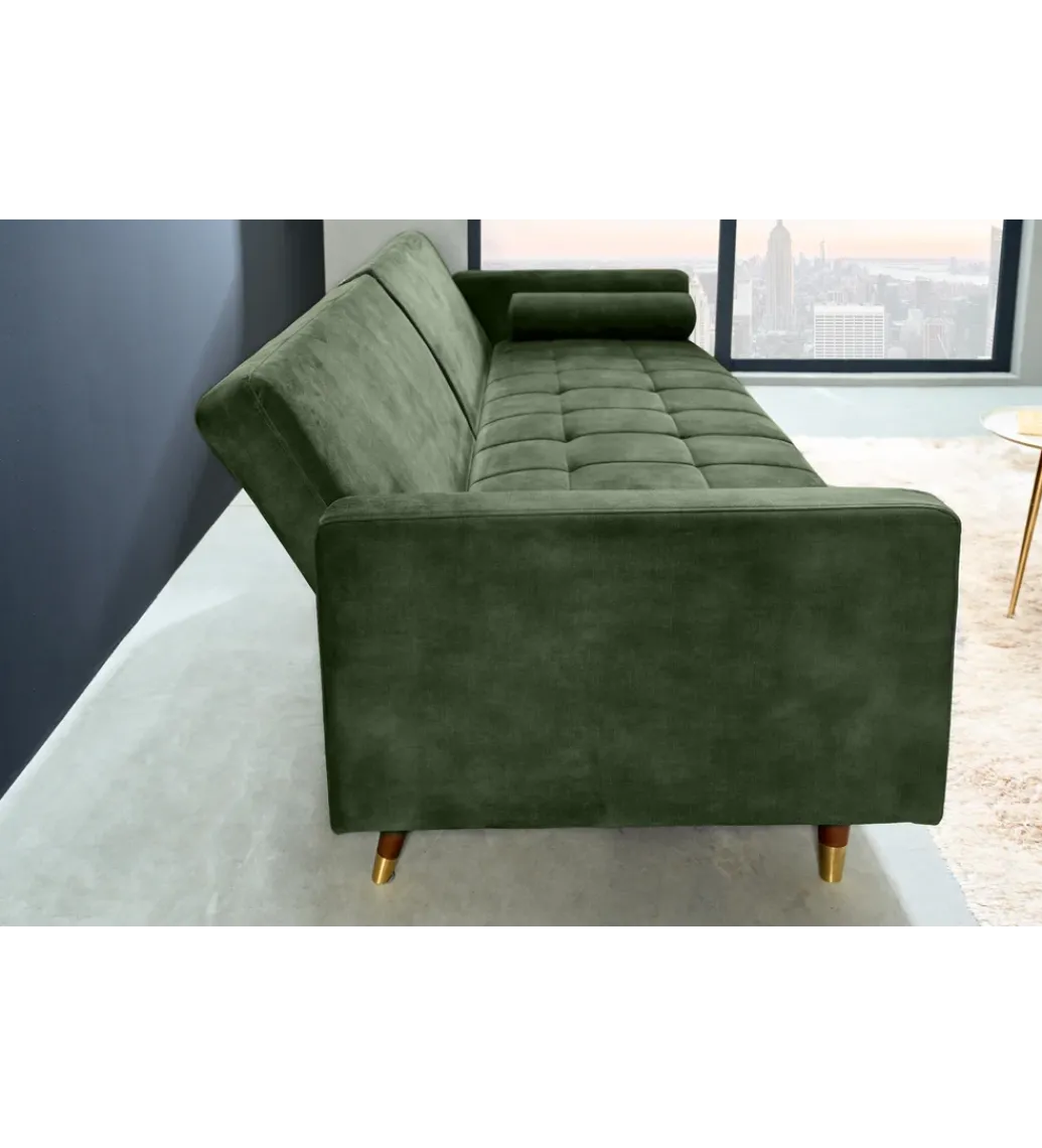 Sofa rozkładana MANILLA 196 cm ciemnozielona*Invicta Interior - przedsprzedaż New