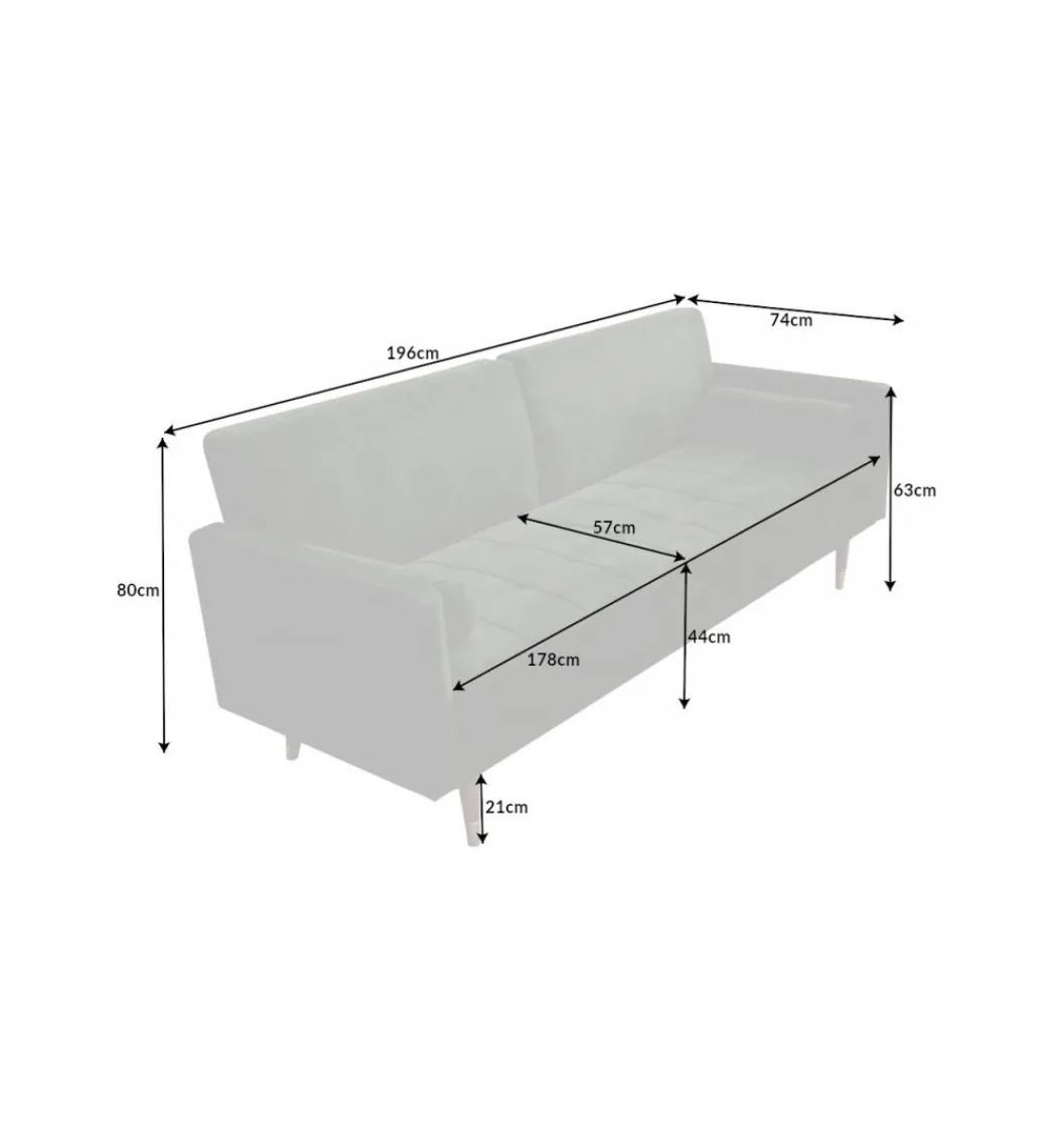 Sofa rozkładana MANILLA 196 cm ciemnozielona*Invicta Interior - przedsprzedaż New
