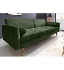 Sofa rozkładana MANILLA 196 cm ciemnozielona*Invicta Interior - przedsprzedaż New
