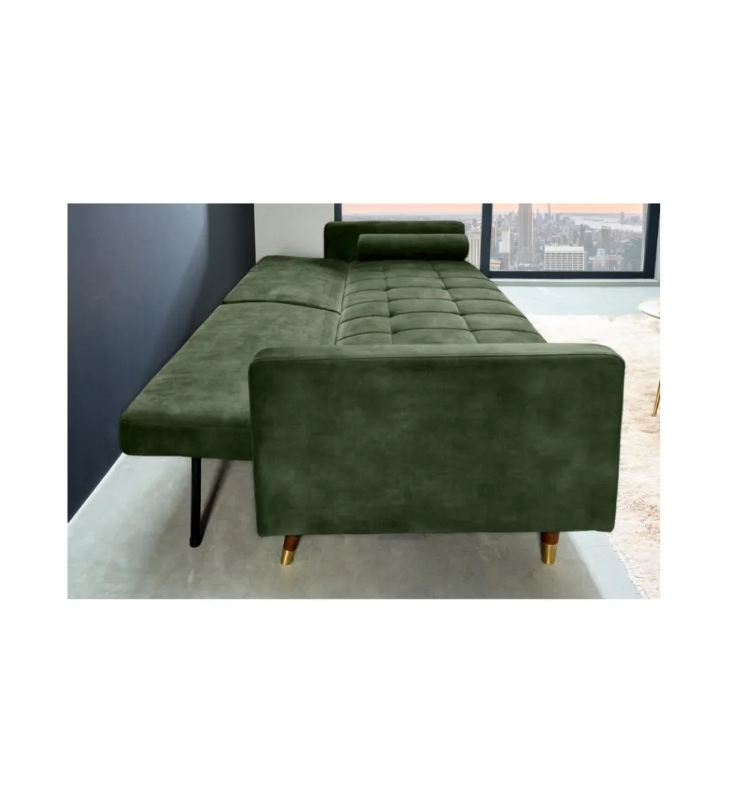 Sofa rozkładana MANILLA 196 cm ciemnozielona*Invicta Interior - przedsprzedaż New
