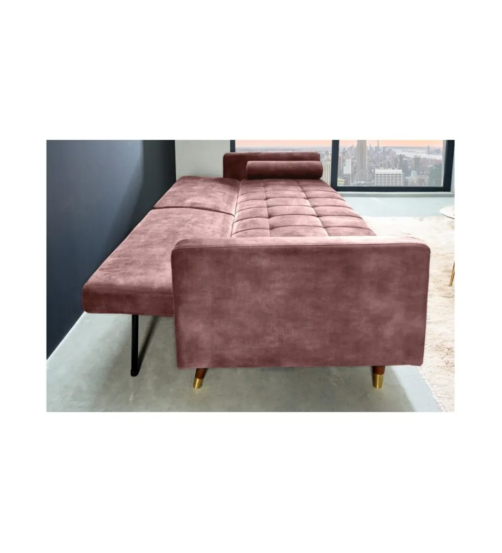 Sofa rozkładana MANILLA 196 cm różowa*Invicta Interior - przedsprzedaż
