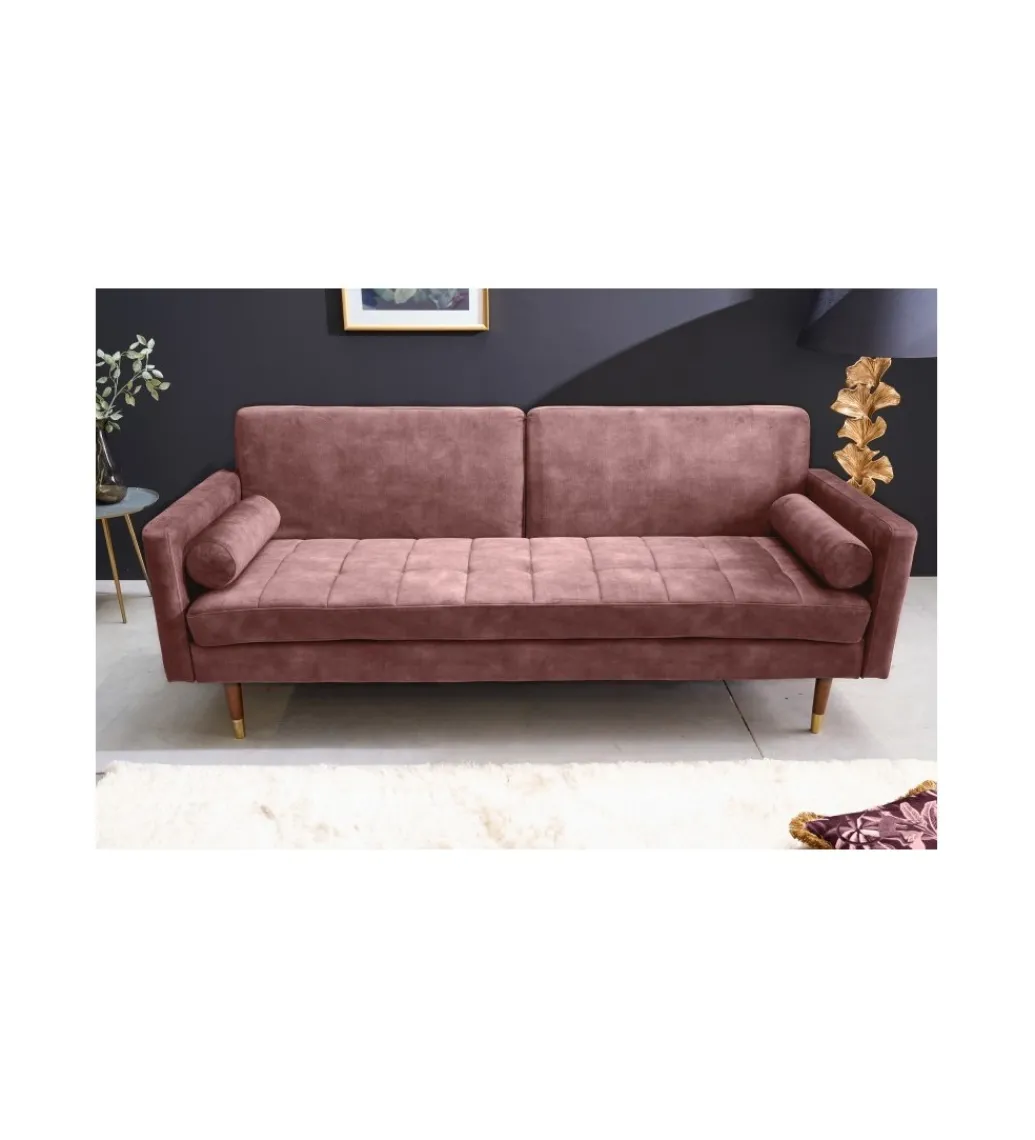 Sofa rozkładana MANILLA 196 cm różowa*Invicta Interior - przedsprzedaż