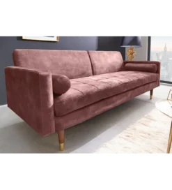 Sofa rozkładana MANILLA 196 cm różowa*Invicta Interior - przedsprzedaż