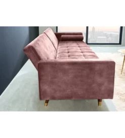 Sofa rozkładana MANILLA 196 cm różowa*Invicta Interior - przedsprzedaż