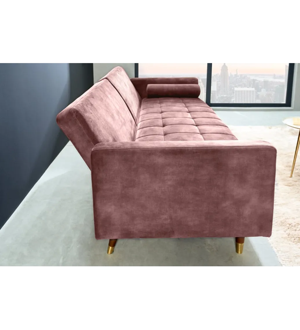 Sofa rozkładana MANILLA 196 cm różowa*Invicta Interior - przedsprzedaż