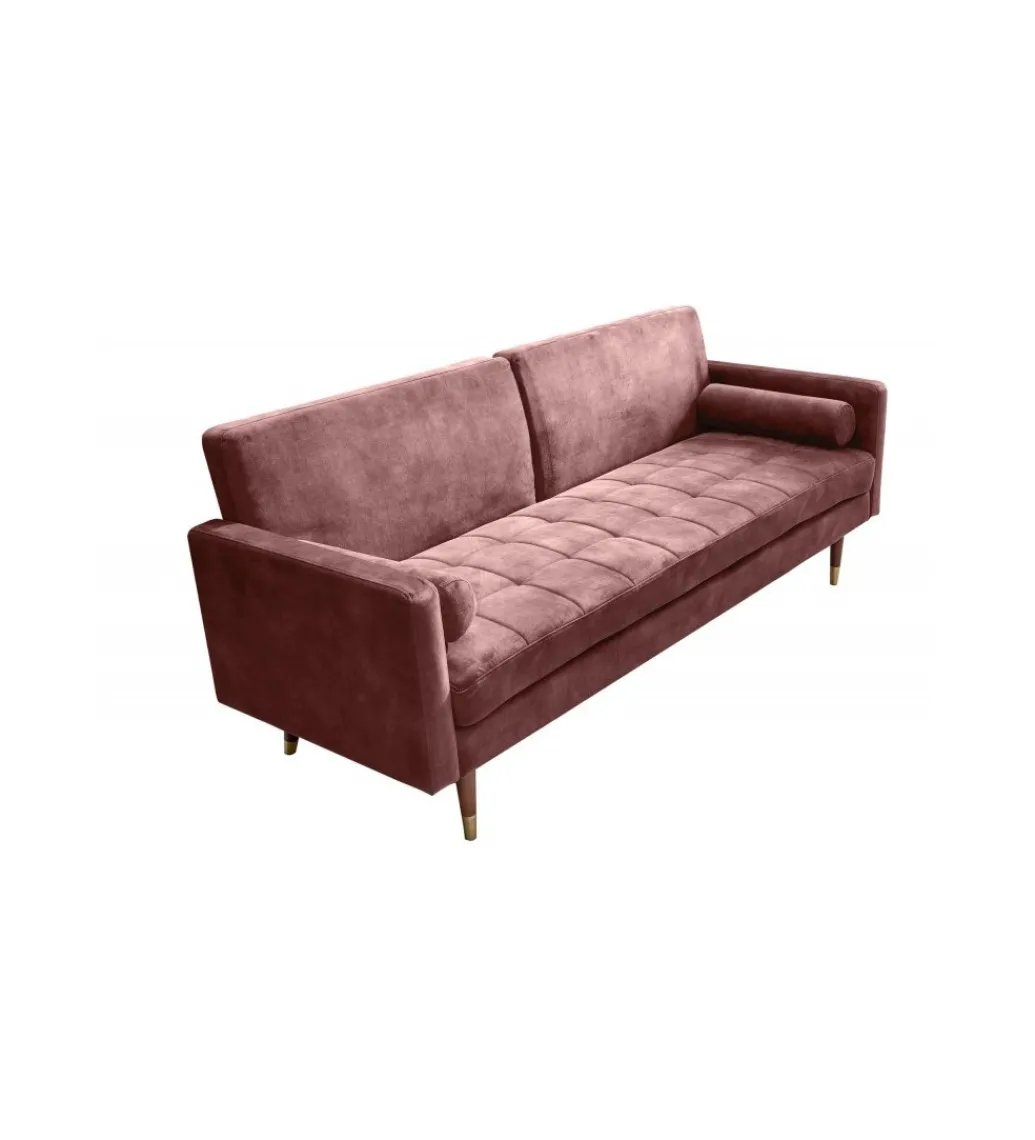 Sofa rozkładana MANILLA 196 cm różowa*Invicta Interior - przedsprzedaż