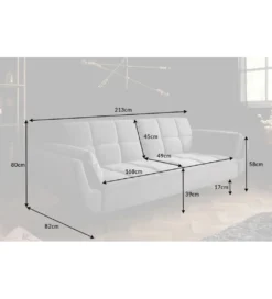 Sofa rozkładana OLIWIA 213 cm szara*Invicta Interior
