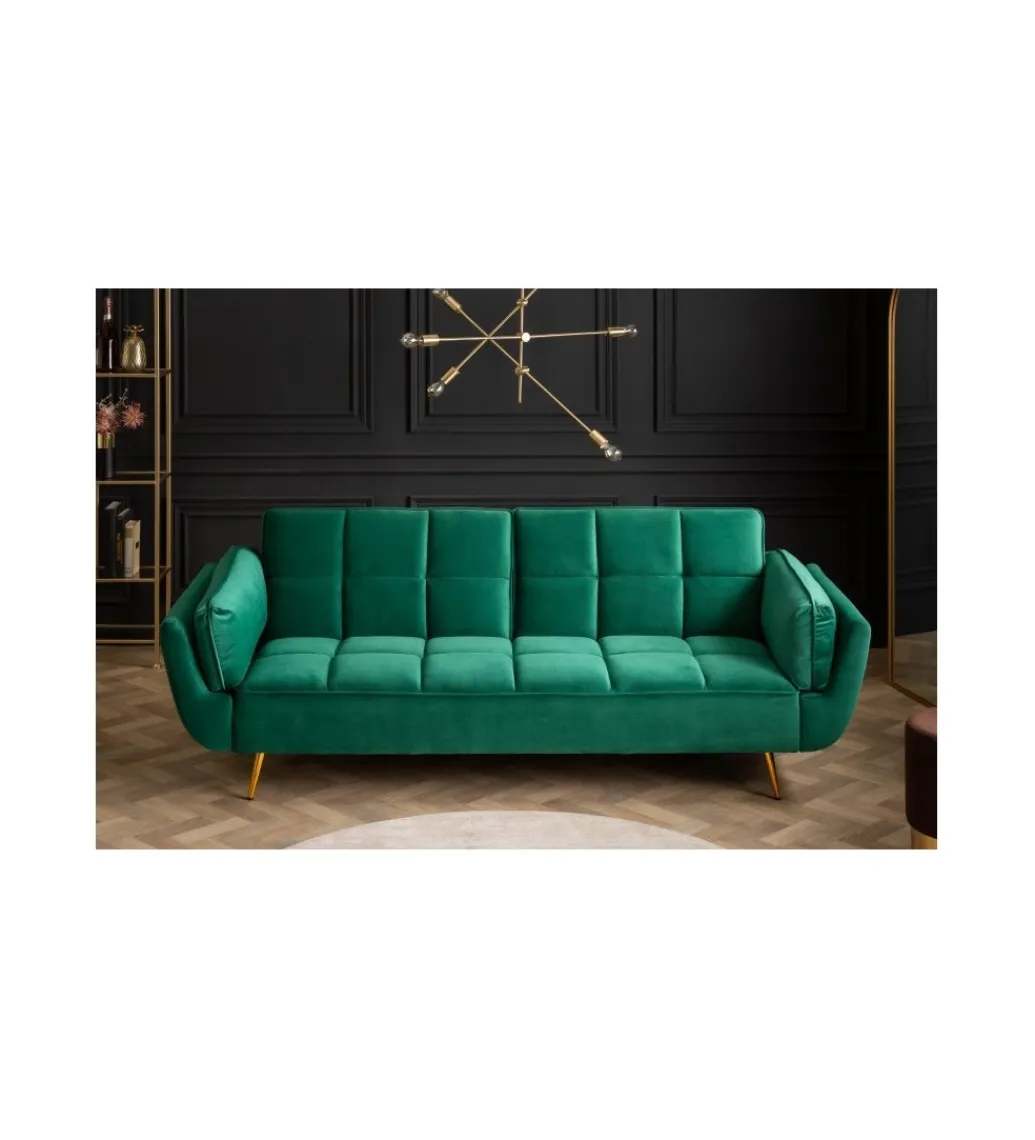 Sofa rozkładana OLIWIA 213 cm szmaragdowo-zielona*Invicta Interior Hot